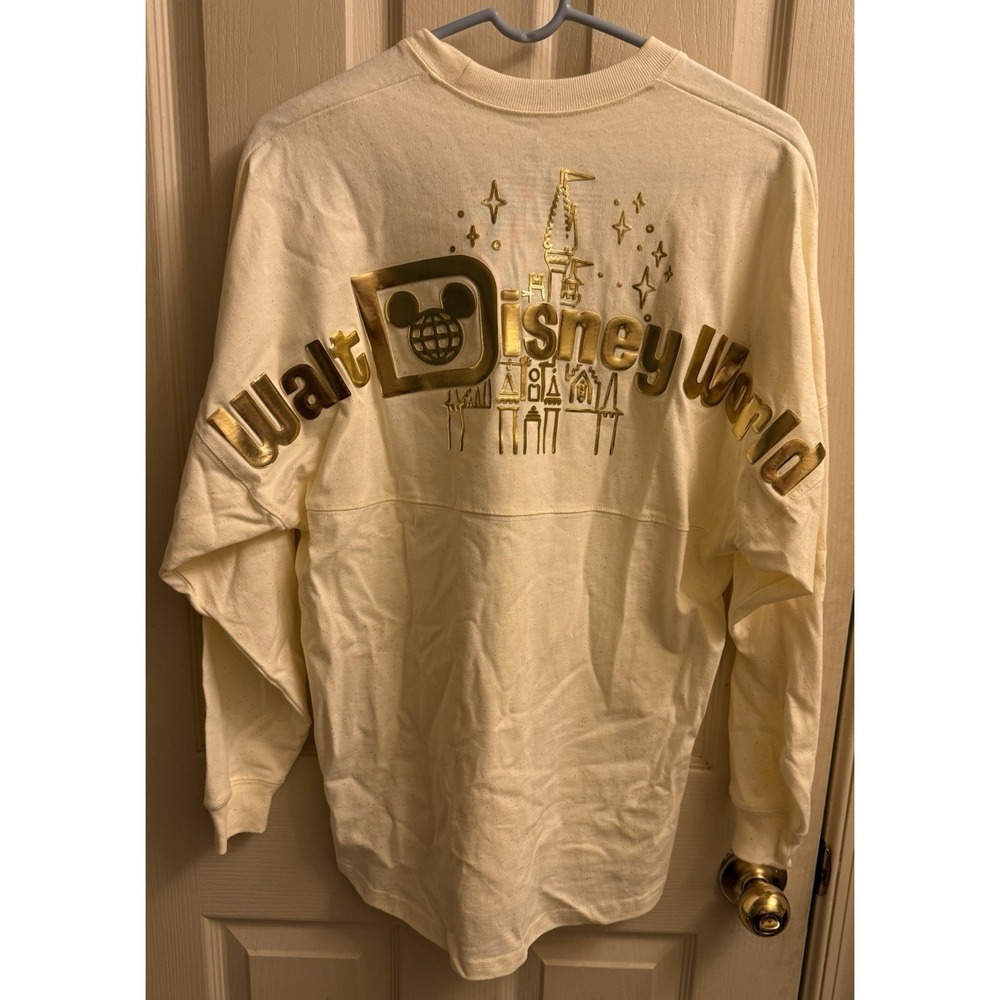 Disney Parks WDW Gold Cream‎ Pixie Dust Castle Spirit Jersey Pullover Adult XS
